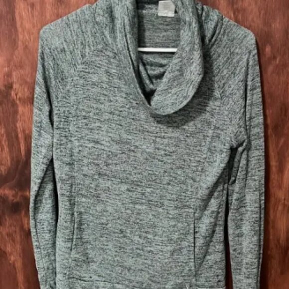 Hello Mello Womens Cowl Neck Carefree Top Size Large Pullover w/front pocket - Picture 2 of 5